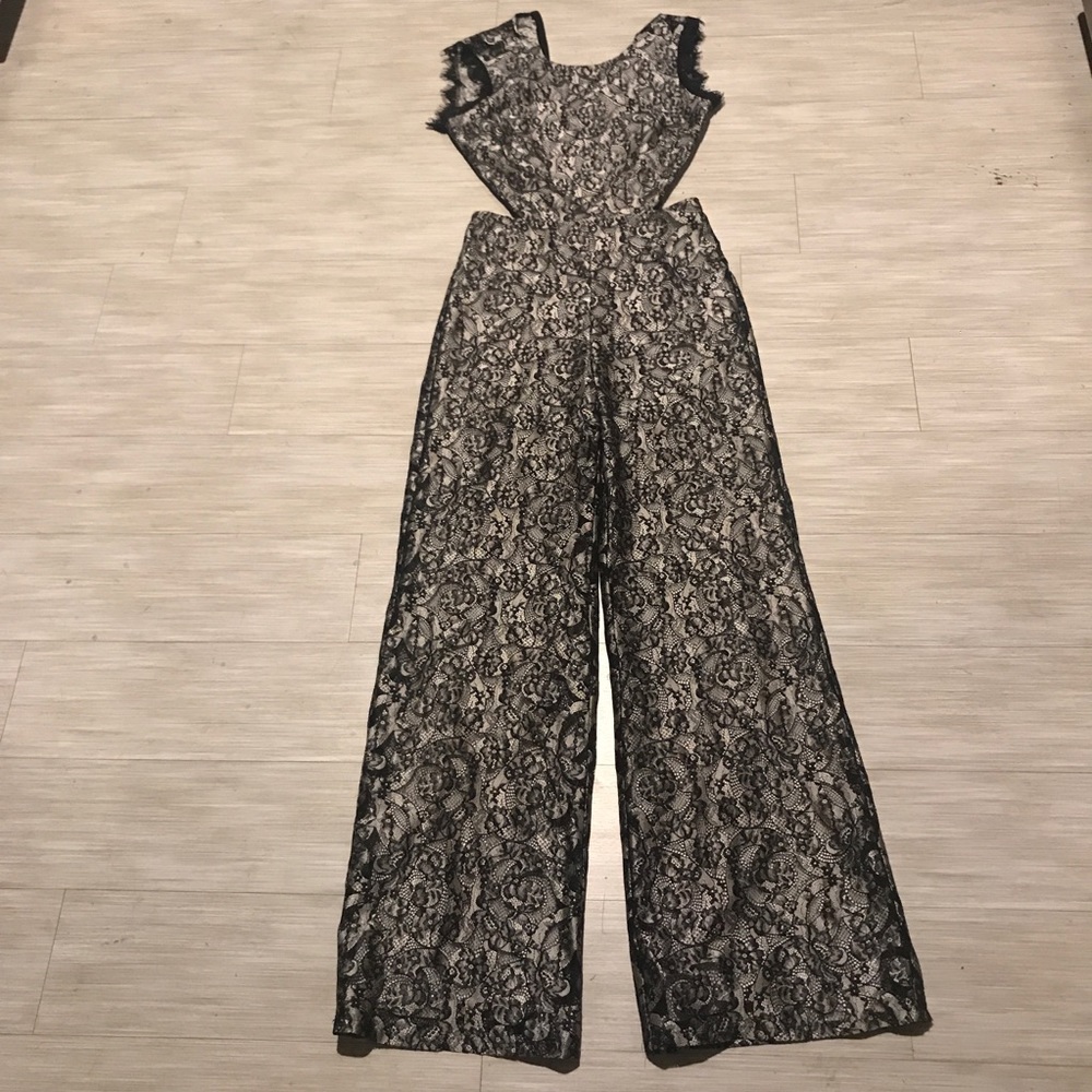 Alexis Livia Silver Lace Jumpsuit M - Picture 2 of 7